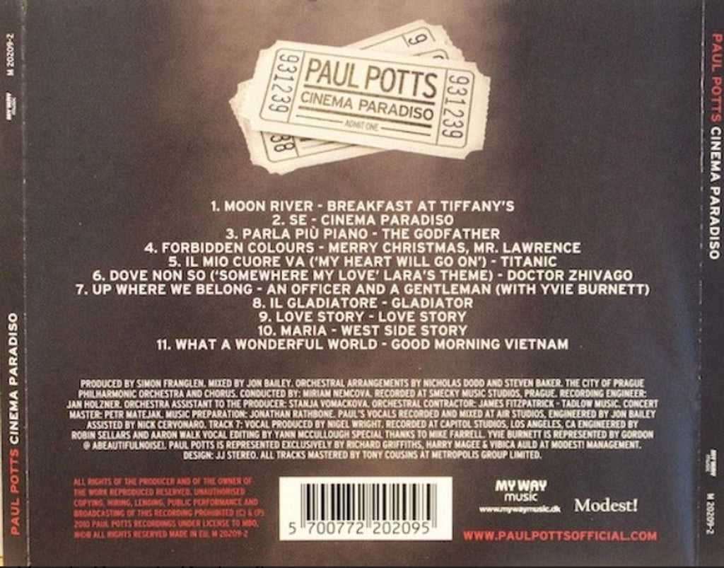 Paul potts – cinema paradiso (CD)