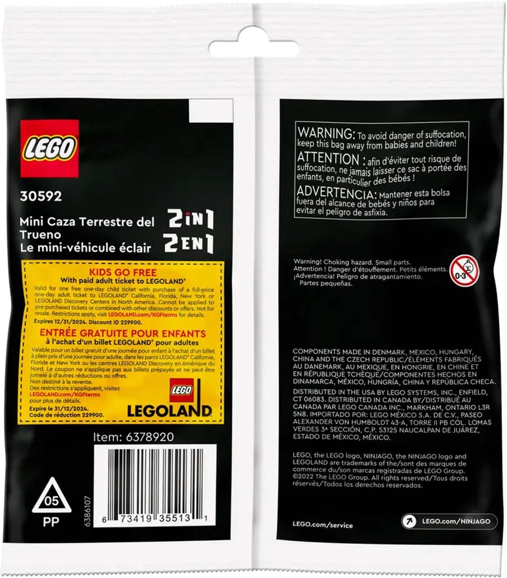 Lego ninjago mini thunder raider 30592, bouwpakket, 7 jaar, kunststof, 69 stuk(s)