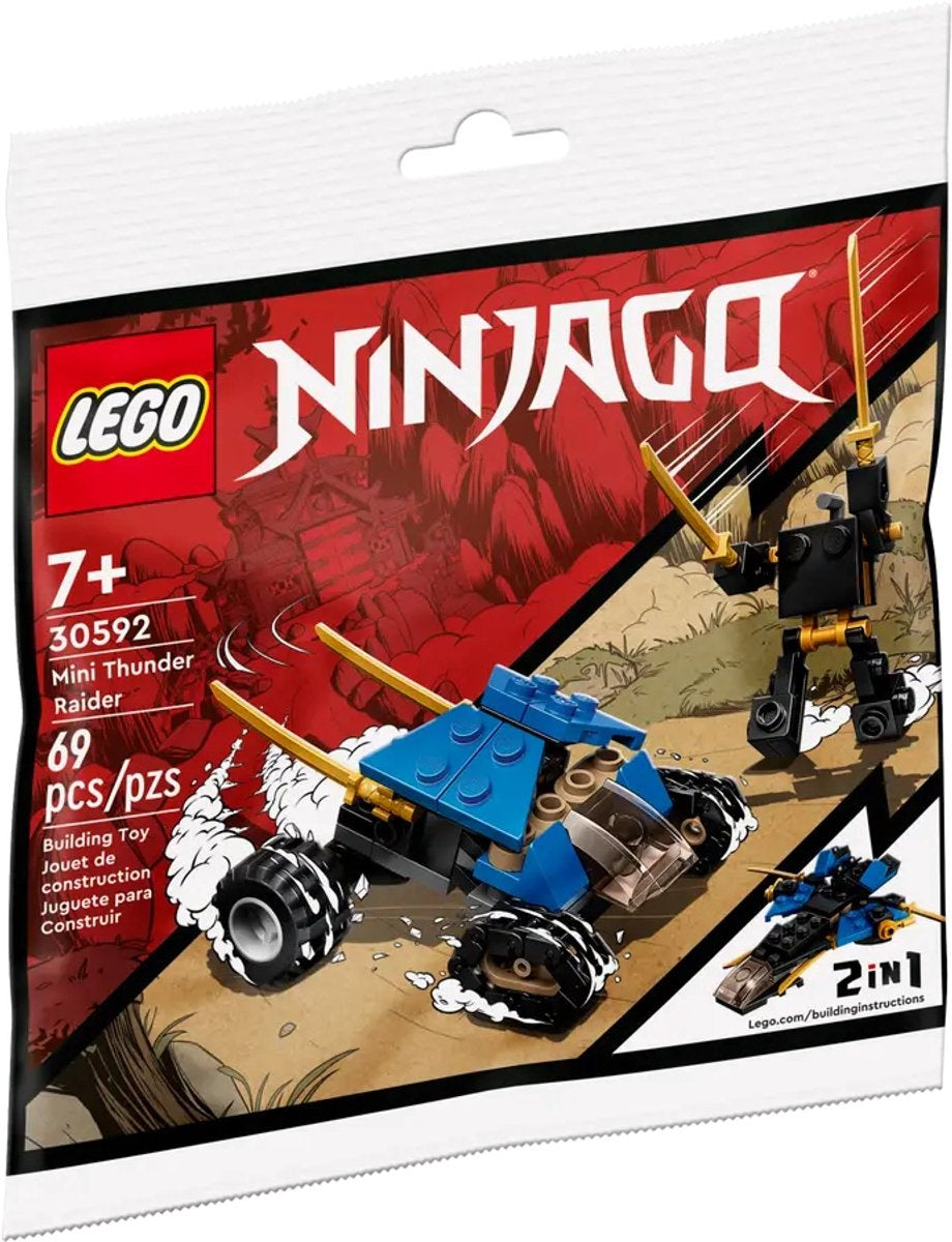 Lego ninjago mini thunder raider 30592, bouwpakket, 7 jaar, kunststof, 69 stuk(s)