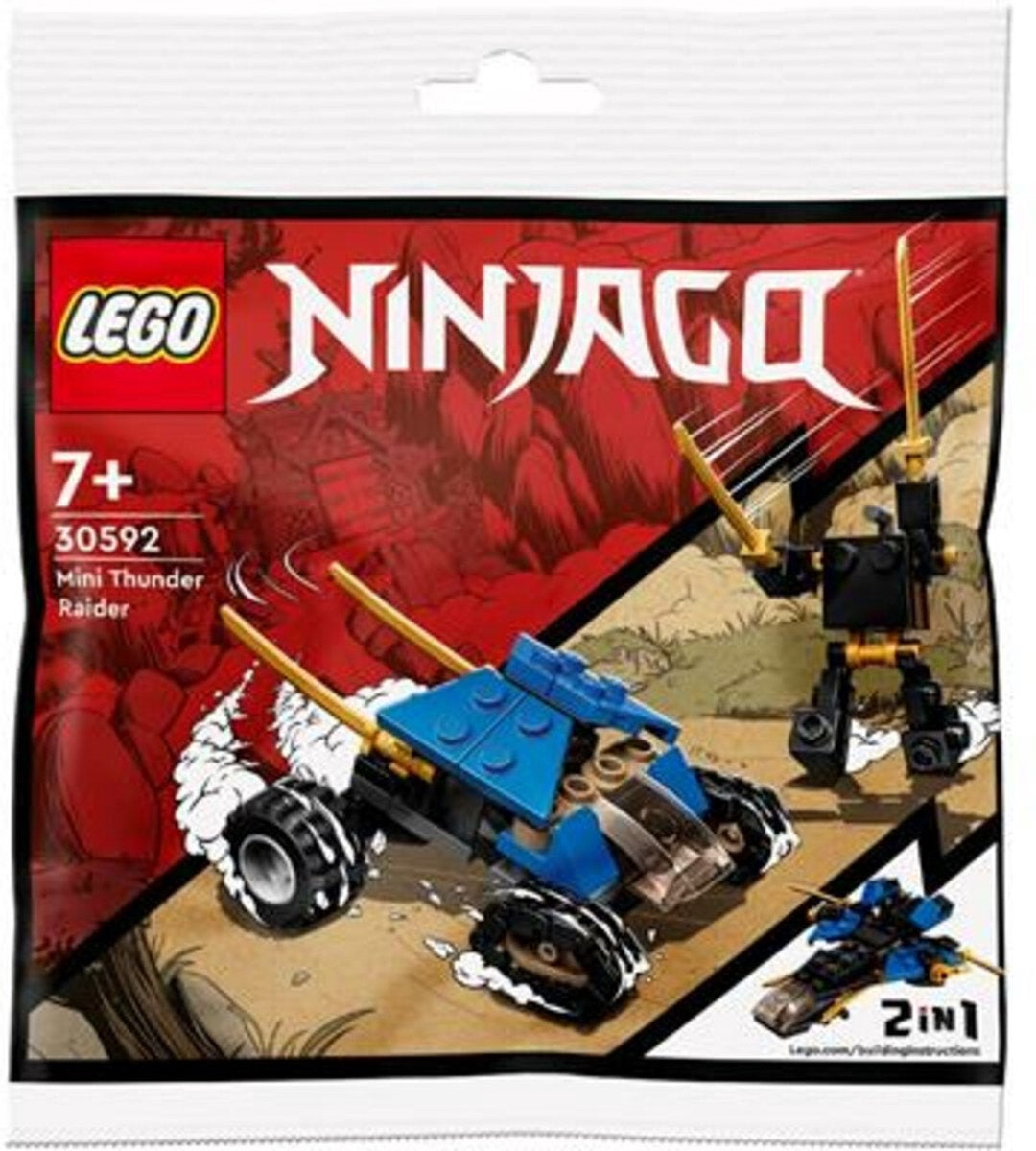 Lego ninjago mini thunder raider 30592, bouwpakket, 7 jaar, kunststof, 69 stuk(s)