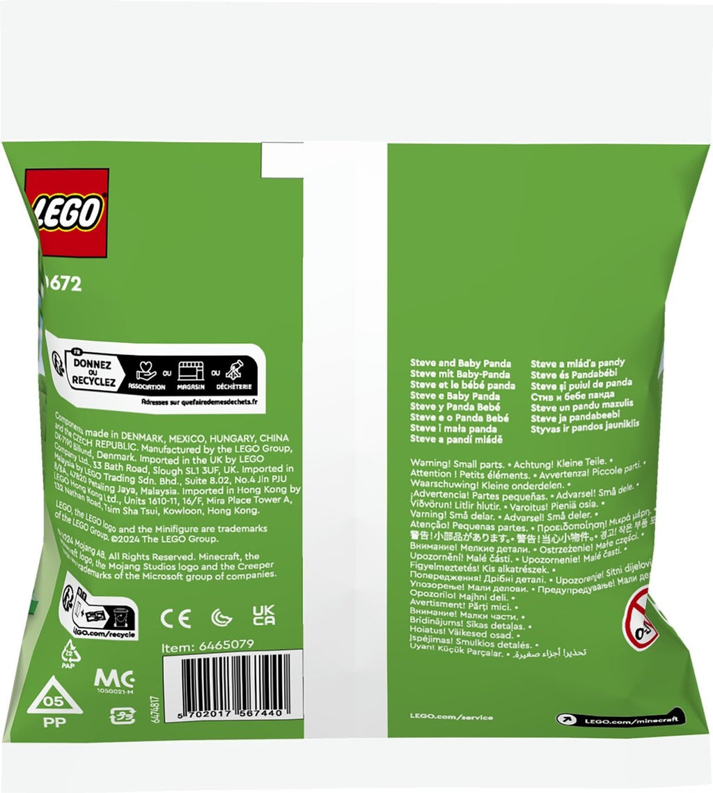 Lego minecraft 30672 – steve en babypanda