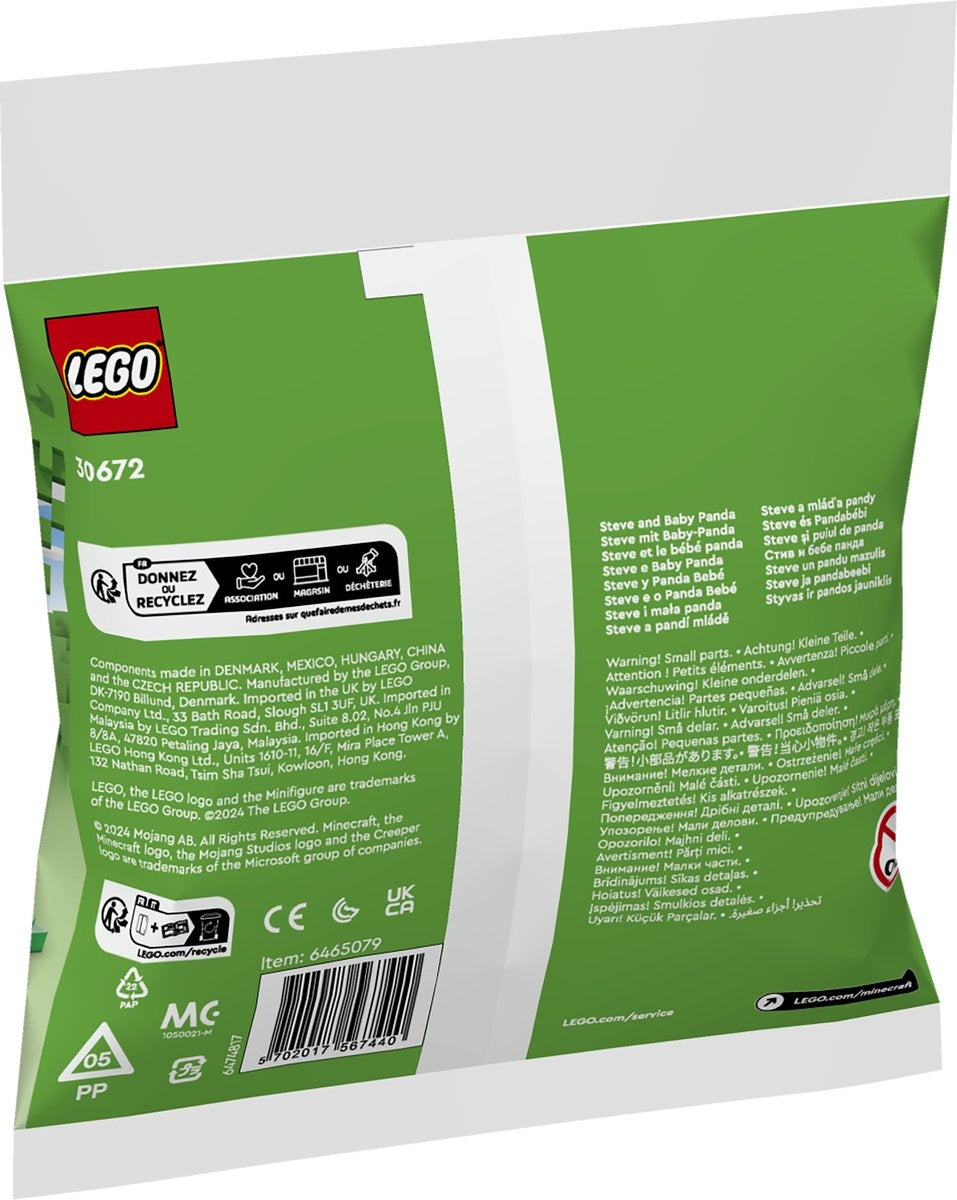 Lego minecraft 30672 – steve en babypanda