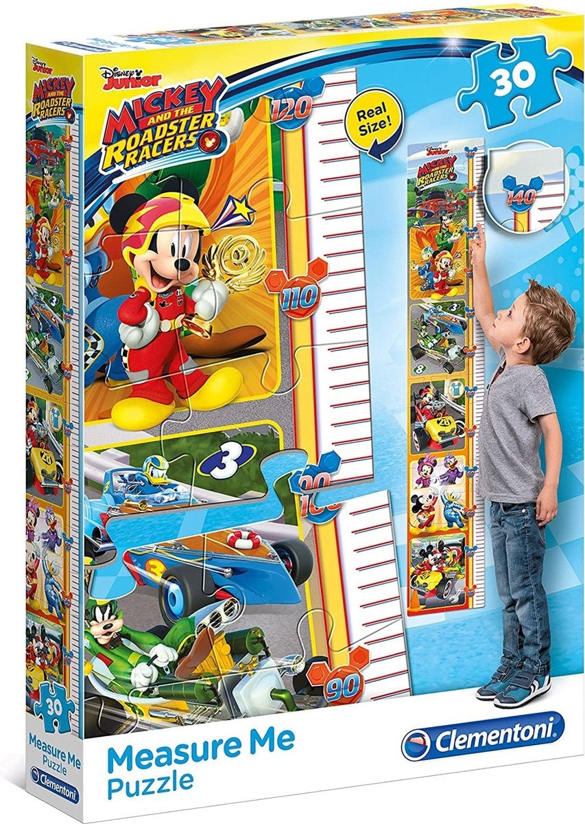 Clementoni puzzel meetlat mickey roadster racers 30 stukjes