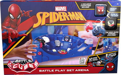 Marvel spiderman – battle cubes battle arena set – glow venom + metallic spiderman