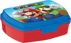 Broodtrommel super mario plastic rood blauw (17 x 5.6 x 13.3 cm)