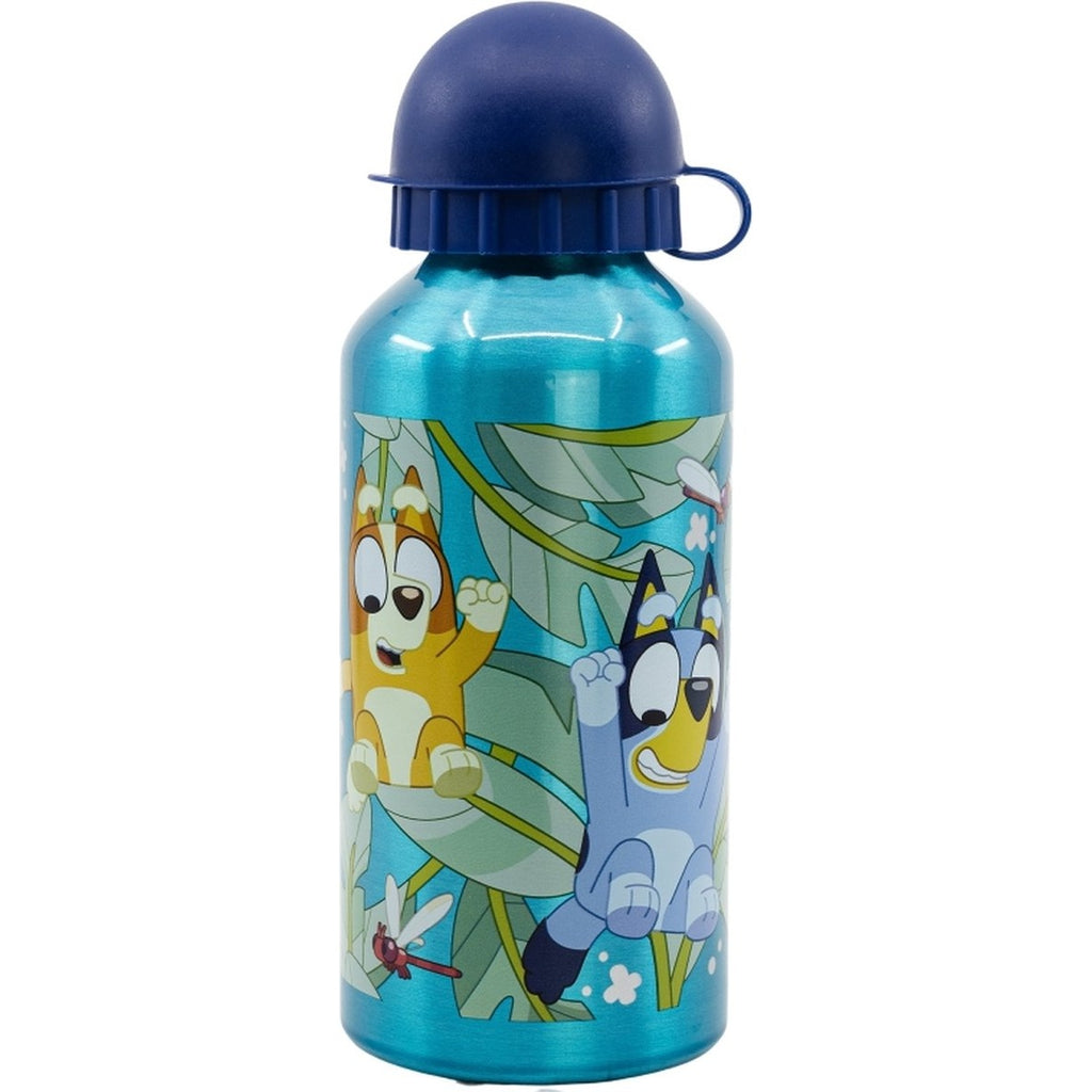 Bluey aluminium drinkfles – 400 ml – lichtgewicht – lekvrije schroefdop – drinkfles voor kinderen – groen/donkerblauw