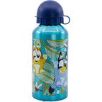 Bluey aluminium drinkfles – 400 ml – lichtgewicht – lekvrije schroefdop – drinkfles voor kinderen – groen/donkerblauw