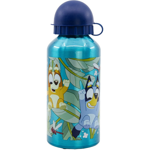 Bluey aluminium drinkfles – 400 ml – lichtgewicht – lekvrije schroefdop – drinkfles voor kinderen – groen/donkerblauw