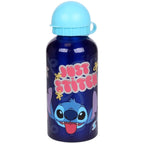 Disney's stitch aluminium drinkfles – 400 ml – lichtgewicht – lekvrije schroefdop – drinkfles voor kinderen – donkerblauw/lichtblauw