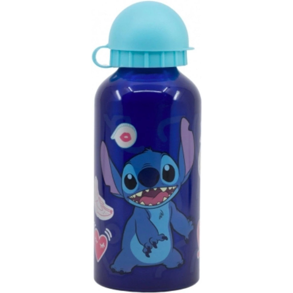 Disney's stitch aluminium drinkfles – 400 ml – lichtgewicht – lekvrije schroefdop – drinkfles voor kinderen – donkerblauw/lichtblauw