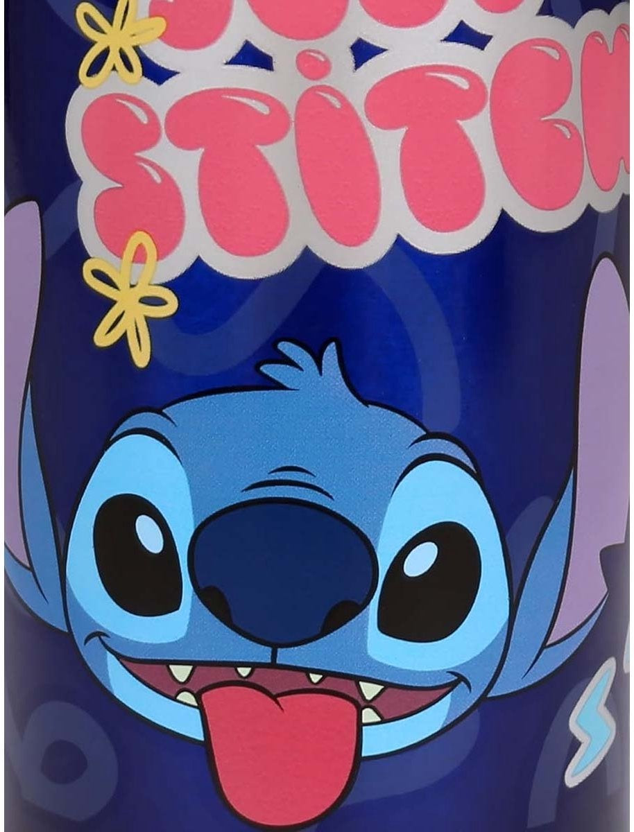 Disney's stitch aluminium drinkfles – 400 ml – lichtgewicht – lekvrije schroefdop – drinkfles voor kinderen – donkerblauw/lichtblauw