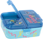 Stitch kinderlunchbox – broodtrommel met 4 vakken voor kinderen vanaf 4 jaar – vaatwasserbestendig & bpa-vrij – blauw