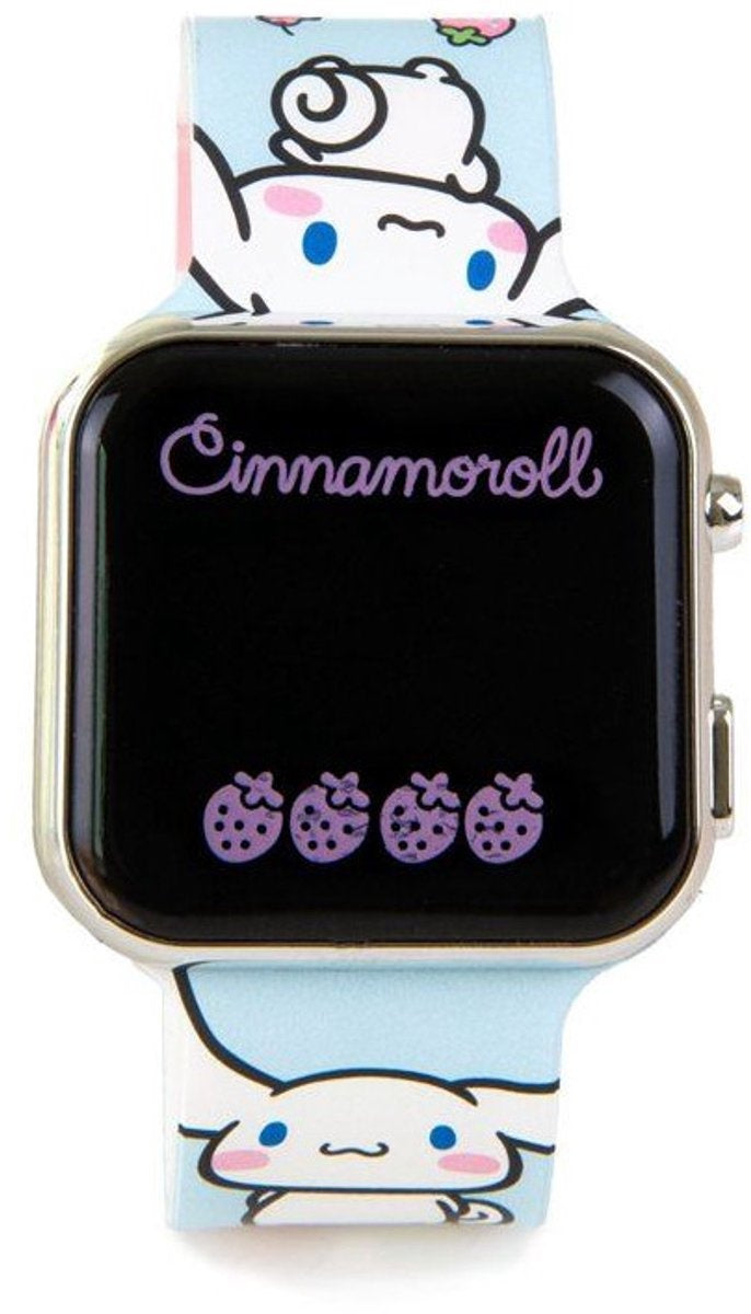 Hello kitty & friends cinnamoroll led kinderhorloge – digitaal horloge met led-display – verstelbare siliconen band – officieel sanrio kinderhorloge
