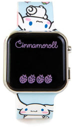 Hello kitty & friends cinnamoroll led kinderhorloge – digitaal horloge met led-display – verstelbare siliconen band – officieel sanrio kinderhorloge