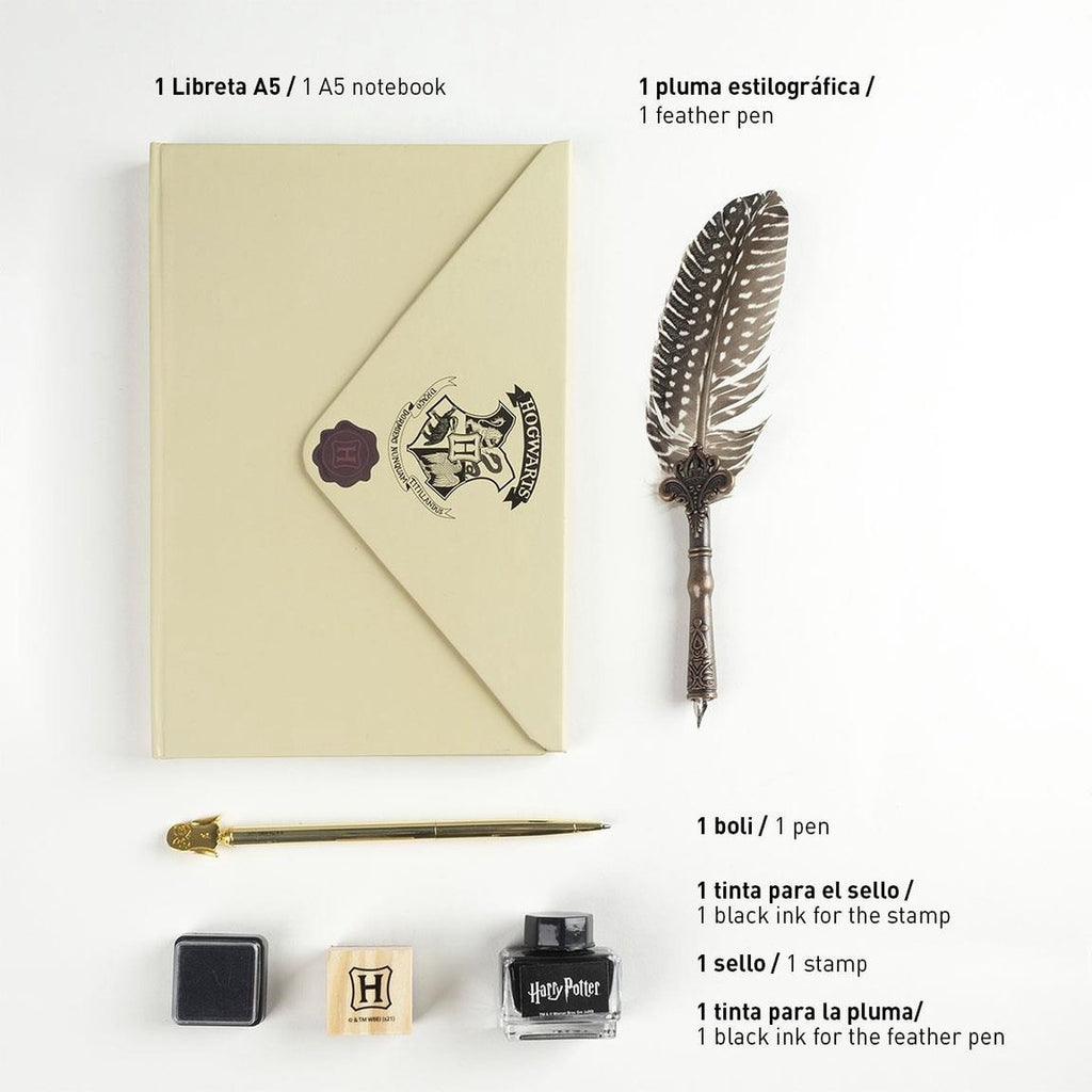 Harry Potter notebook en pen luxe schrijfset hogwarts – 6 onderdelen