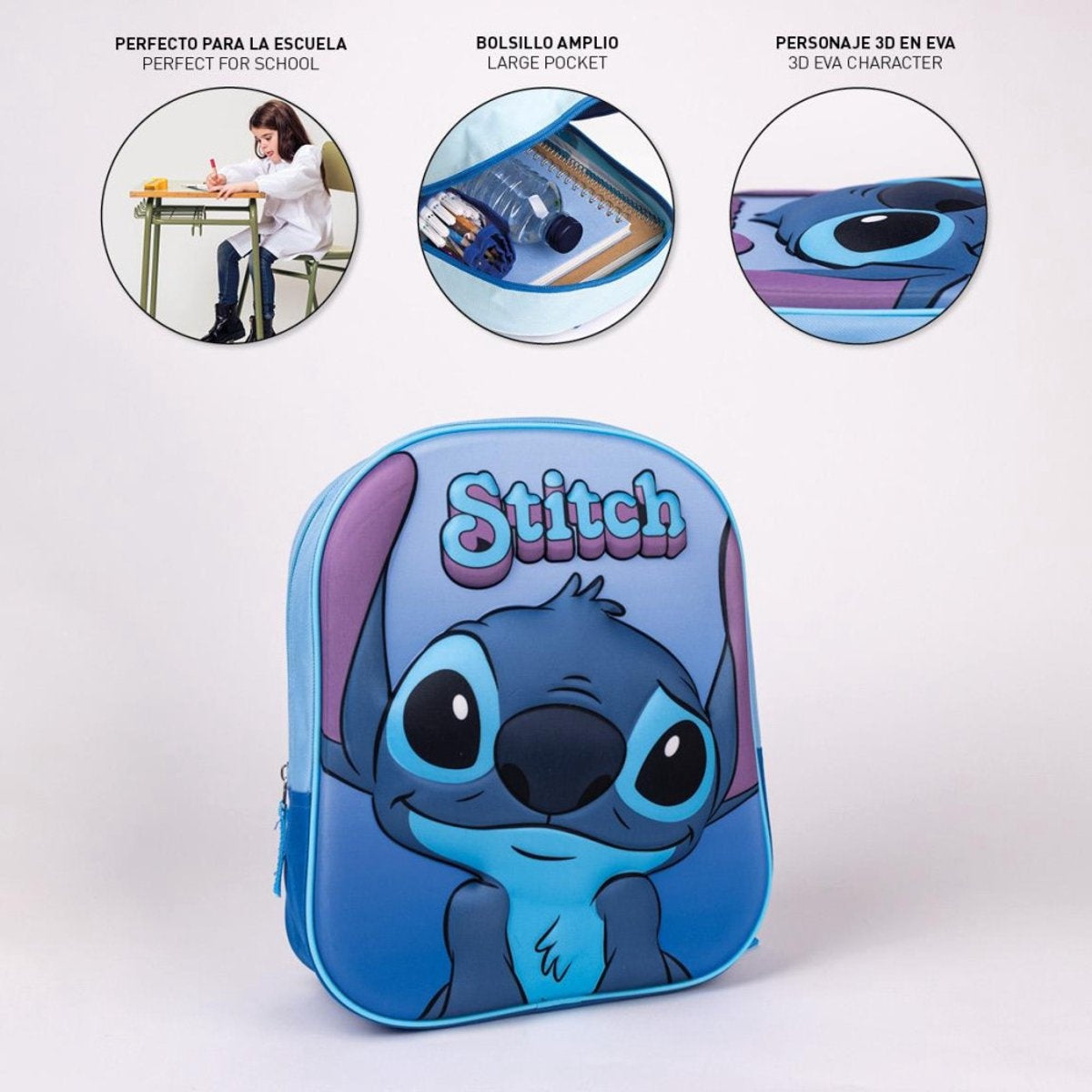Disney stitch rugzak 3d – all smiles – hoogte 31cm