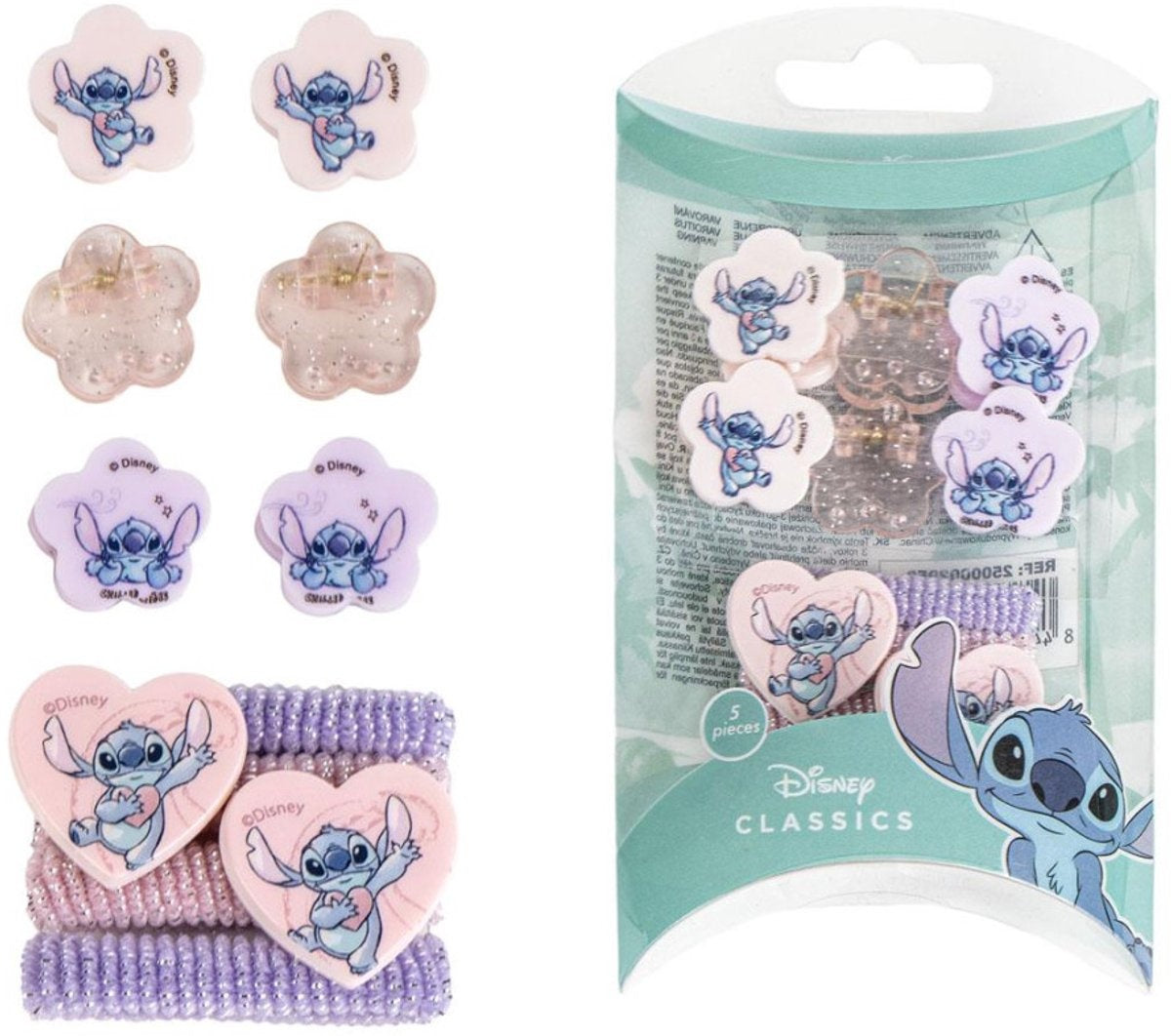 Disney lilo en stitch alien heart haarspeld, elastiek in een doos