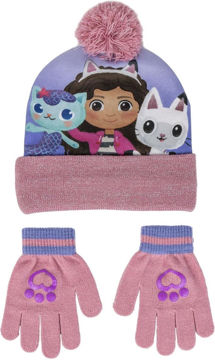 Gabby's poppenhuis winterset meisjes muts en handschoenen