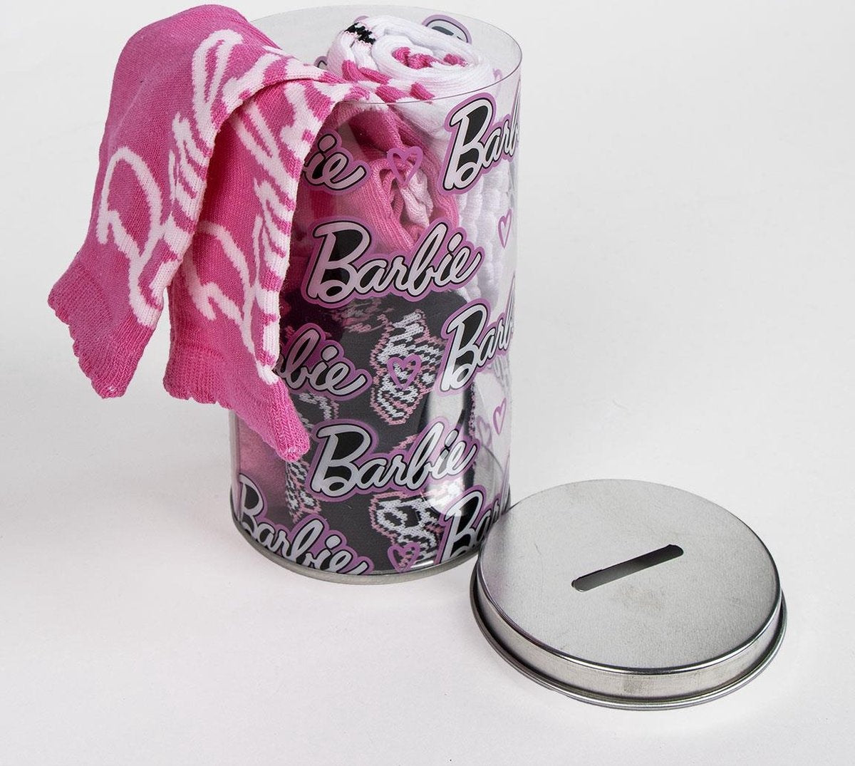 Barbie sokken meisjes kinderen 4 paar in spaarpot