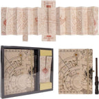 Harry Potter schrijfwaren set marauder's map 1 x notitieboek, 1 x toverstaf pen, 1 x marauder's map