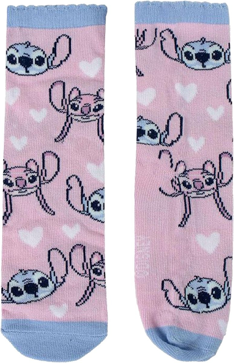 Lilo en stitch sokken – maat 35/38 – kindersokken – lilo en stitch kleding – sokken – 3 paar – grappige sokken – sokken kinderen – kindersokken jongens en meisjes – disney sokken k