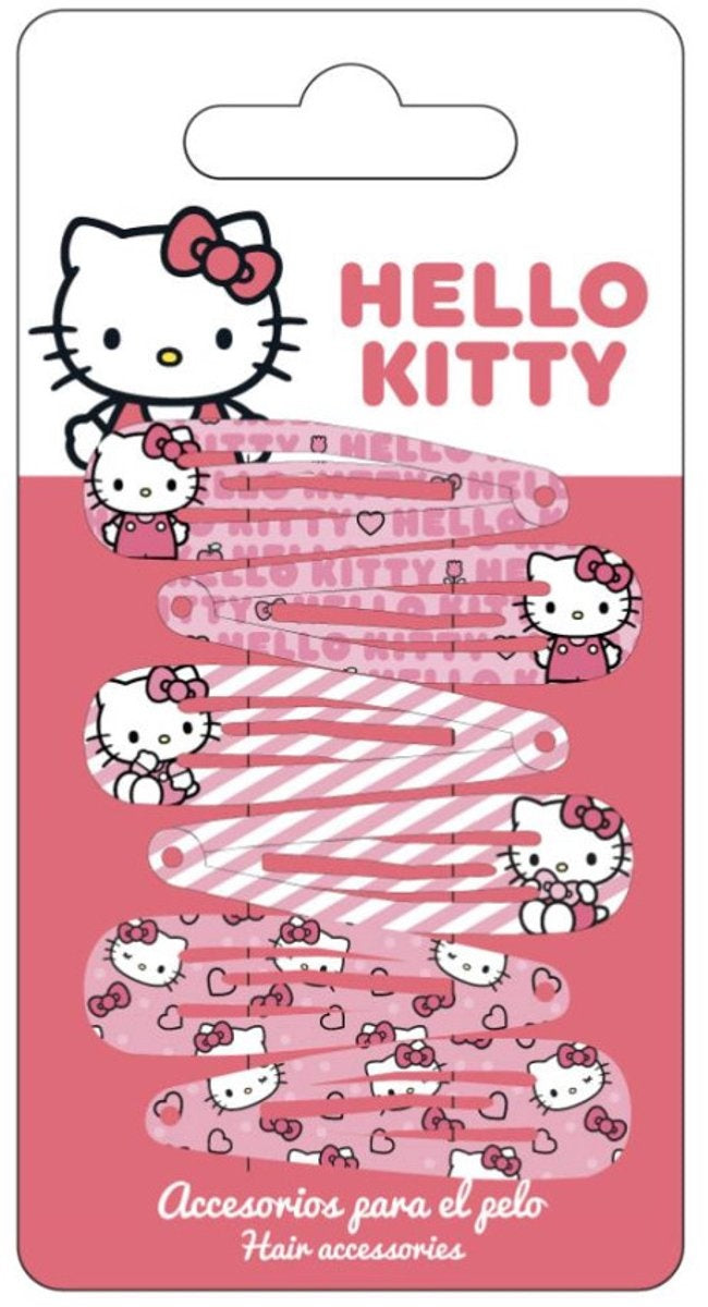 Hello kitty haarclips, 6 stuks
