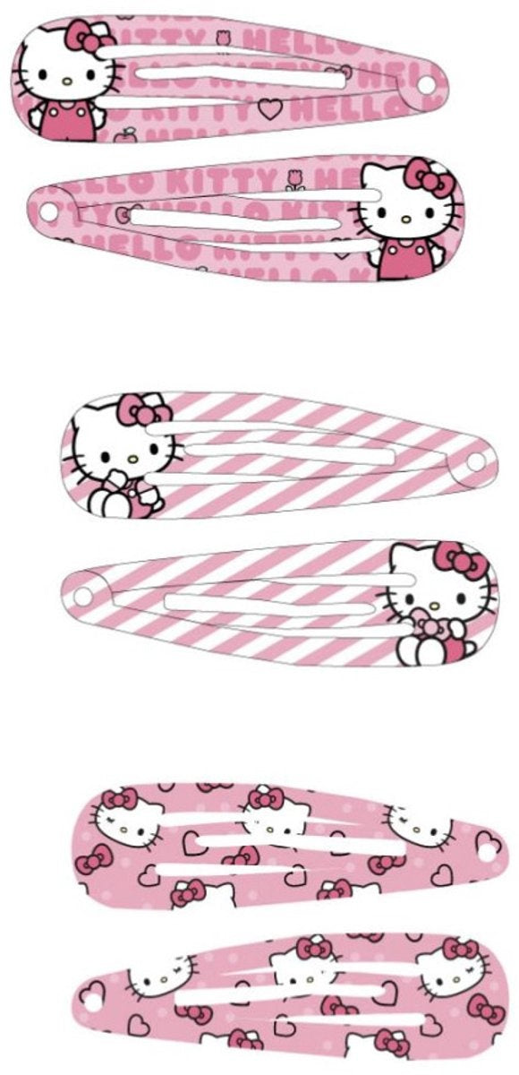 Hello kitty haarclips, 6 stuks