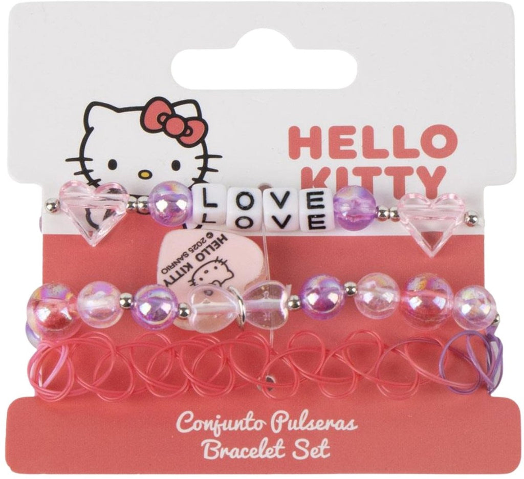 Hello kitty 3-delige armbanden setje love