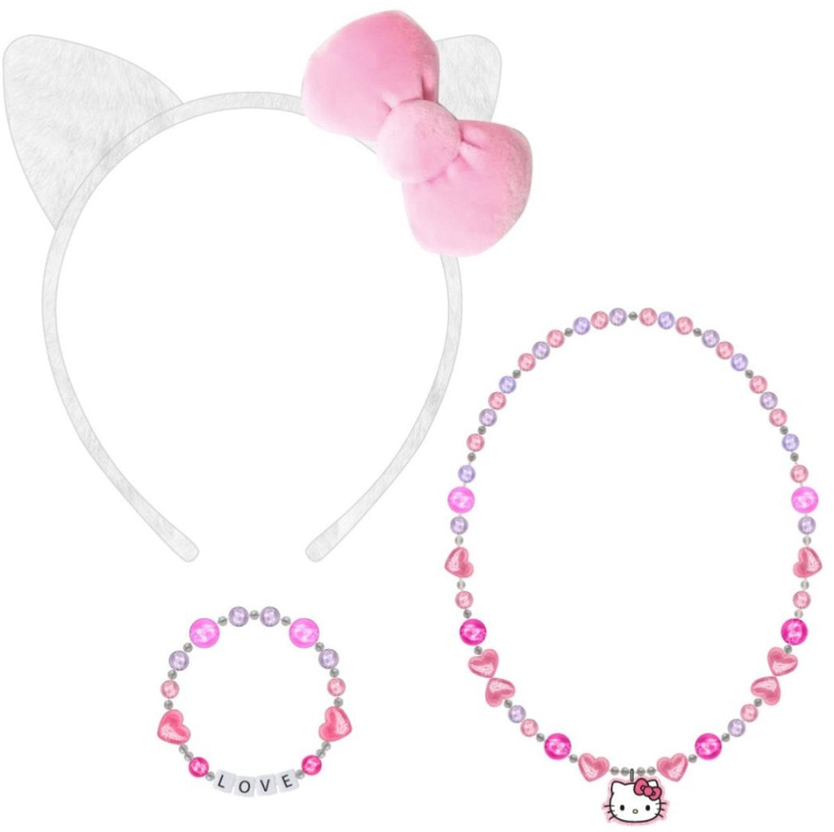 Hello kitty accessoires set, bestaande uit armband, ketting en haarband