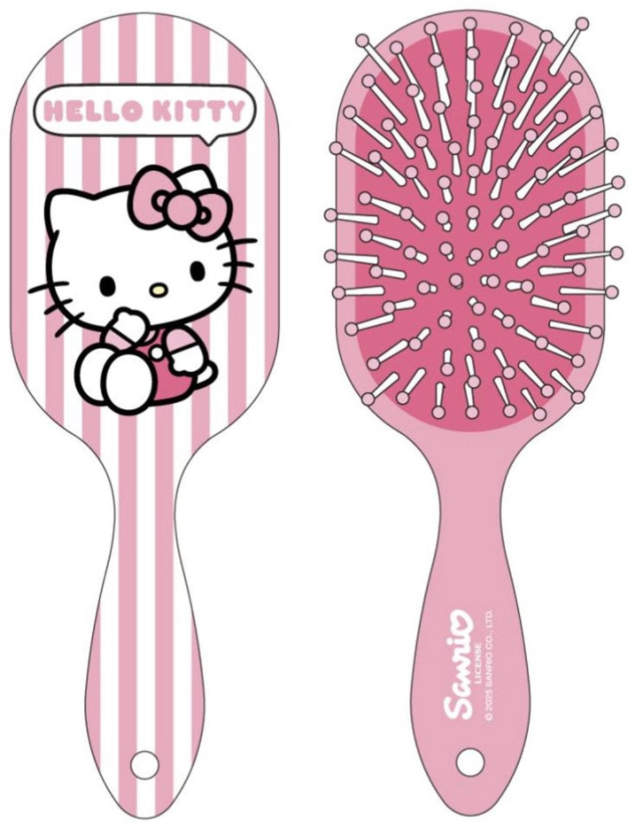 Hello kitty stripes haarborstel 20 cm