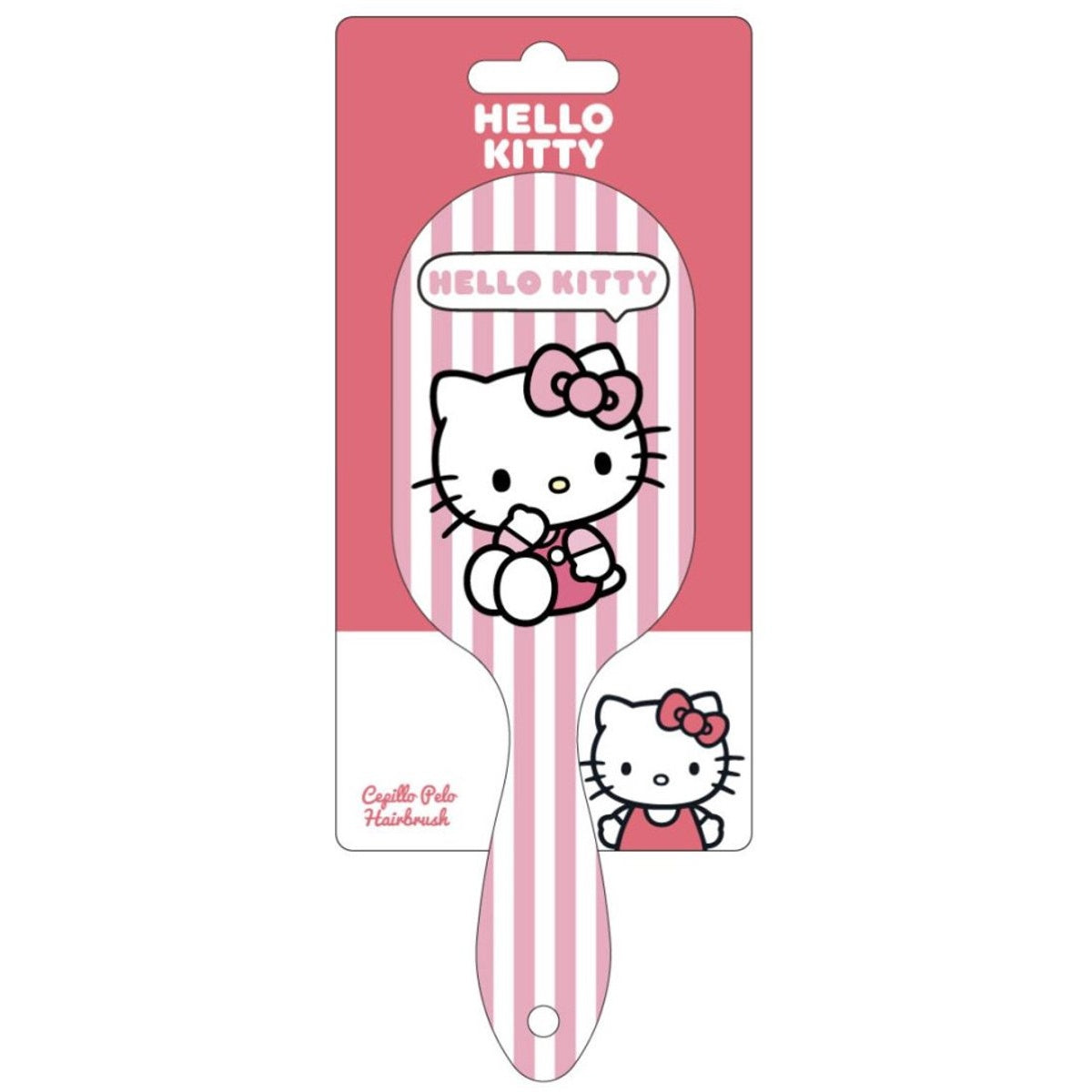 Hello kitty stripes haarborstel 20 cm