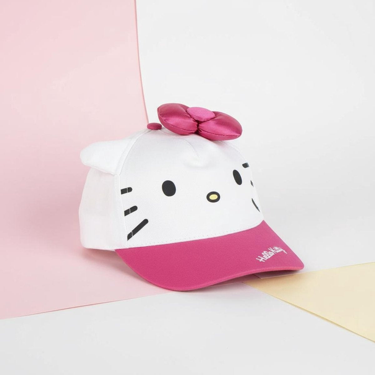 Hello kitty pet – kinder pet met strik – roze/wit – meisjes