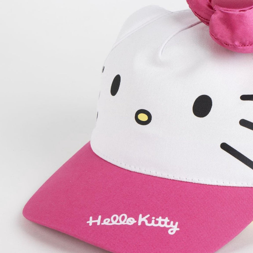Hello kitty pet – kinder pet met strik – roze/wit – meisjes