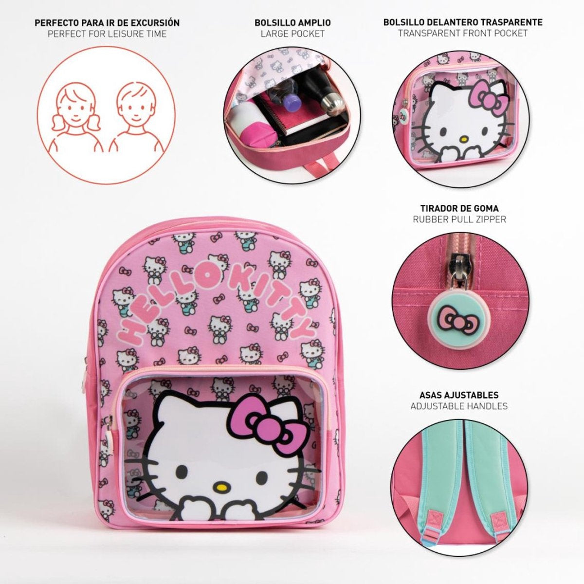 Schoolrugzak hello kitty roze 25 x 31 x 14 cm