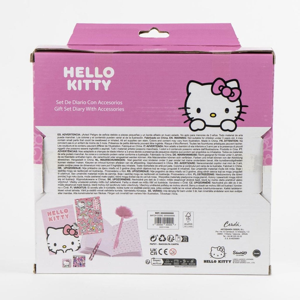 Hello kitty dagboek cadeauset meisjes – met slot, pen en accessoires