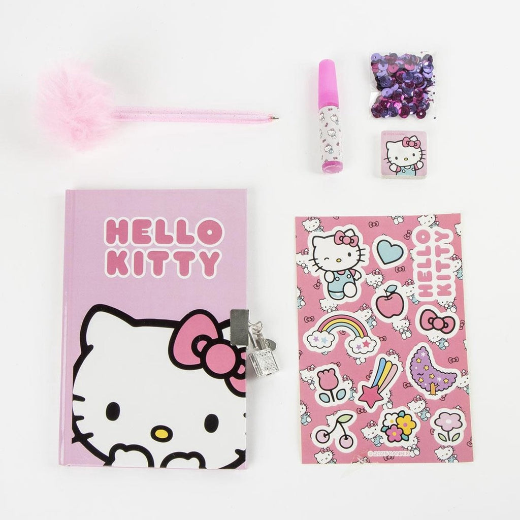 Hello kitty dagboek cadeauset meisjes – met slot, pen en accessoires
