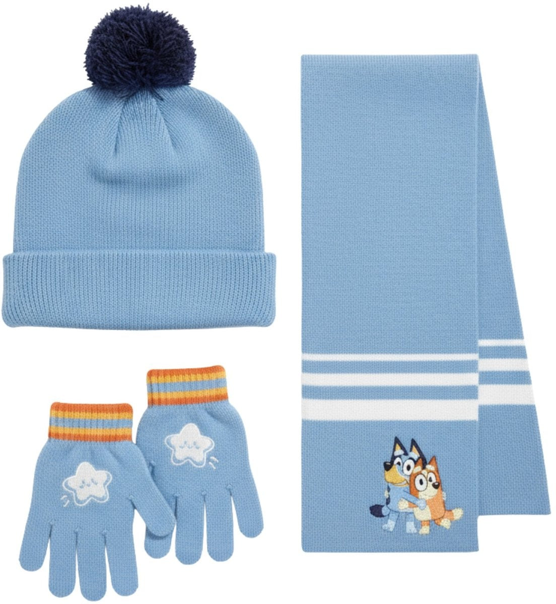 3-delige bluey sjaal set