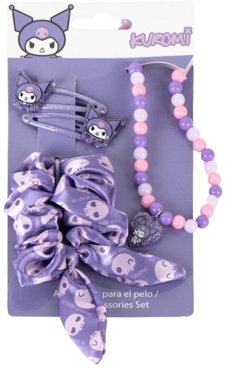 Haaraccessoires hello kitty paars 4 onderdelen