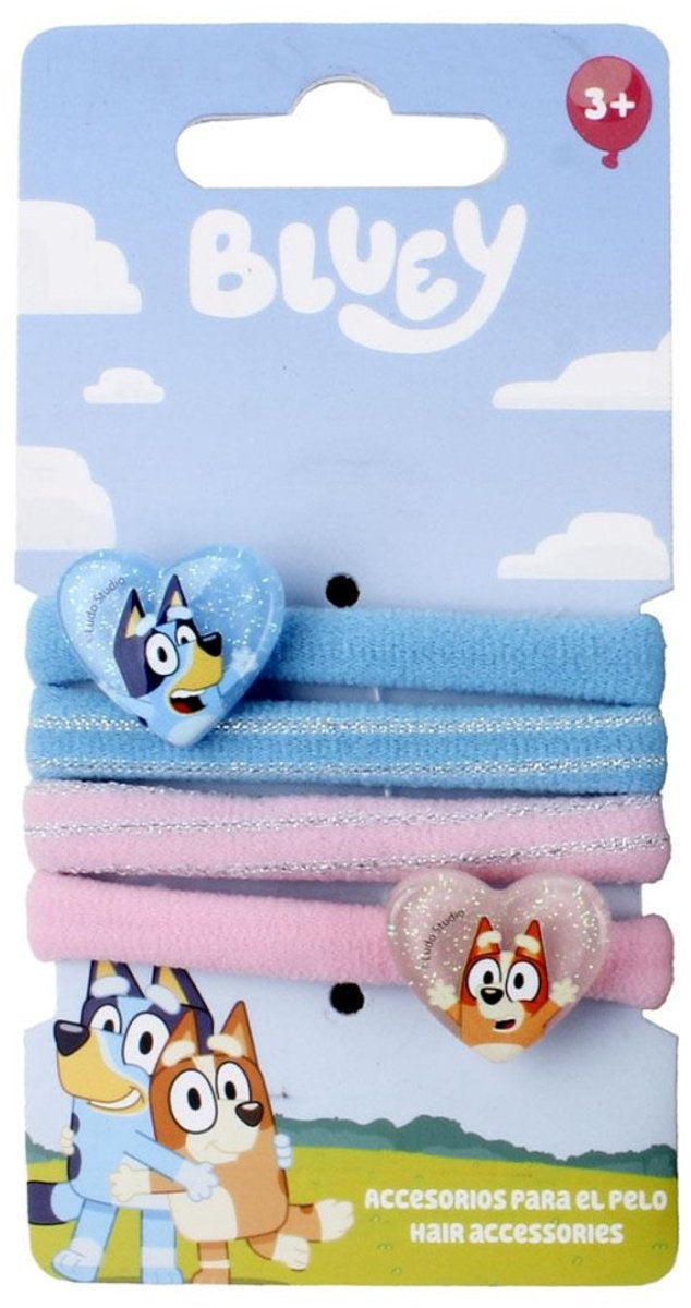 Bluey heart 4-delige haarelastiekset