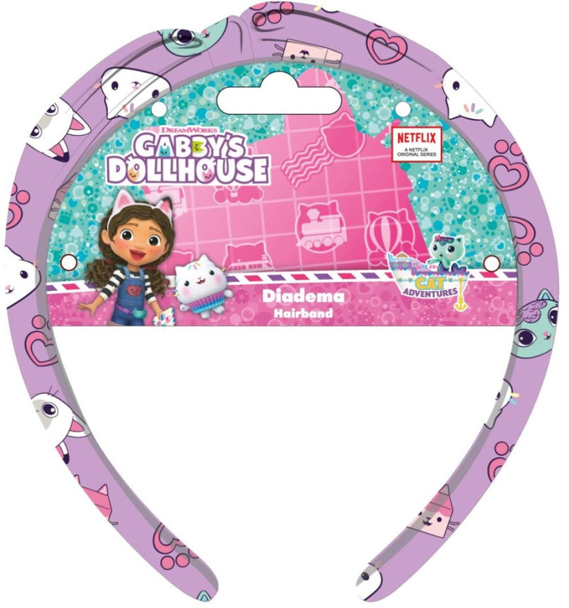 Hoofdband gabby's dollhouse paars
