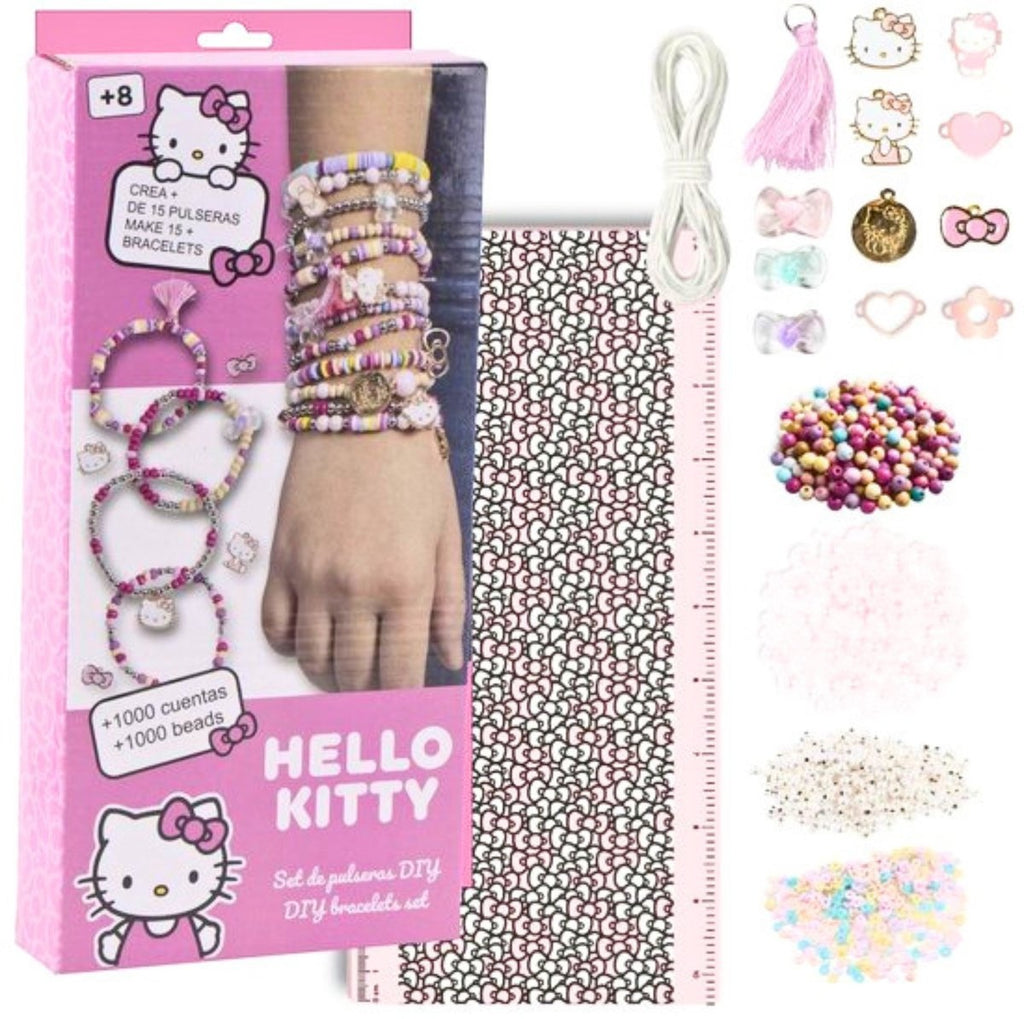Hello kitty armbandjes maken set – diy kralen set – 1000+ kralen – knutselen meisjes en jongens – creatief speelgoed