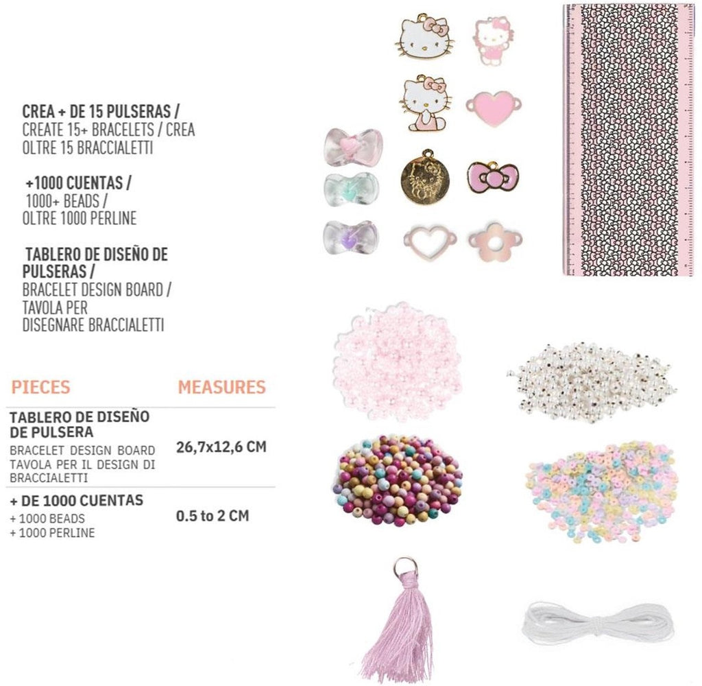 Hello kitty armbandjes maken set – diy kralen set – 1000+ kralen – knutselen meisjes en jongens – creatief speelgoed
