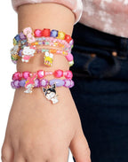 Hello kitty armbandjes maken set meisjes – diy sieraden set kinderen met kralen, bedels en koord