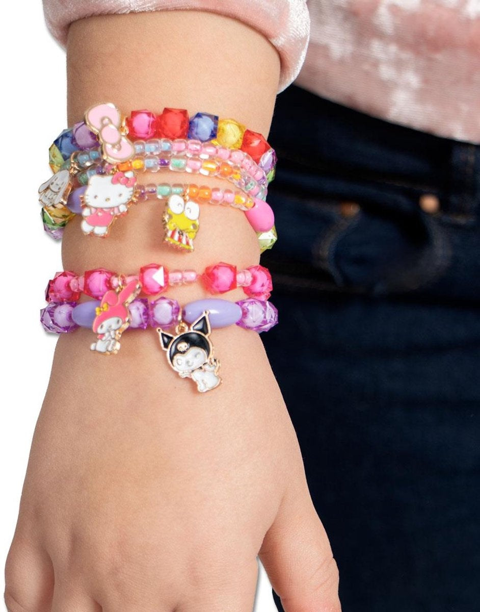 Hello kitty armbandjes maken set meisjes – diy sieraden set kinderen met kralen, bedels en koord