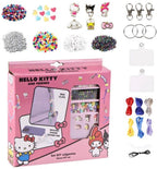 Hello kitty diy armbandjes en sleutelhangers set – 250+ kralen – inclusief bedels, koorden, clips en telefoonhanger – knutselset kinderen