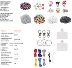 Hello kitty diy armbandjes en sleutelhangers set – 250+ kralen – inclusief bedels, koorden, clips en telefoonhanger – knutselset kinderen