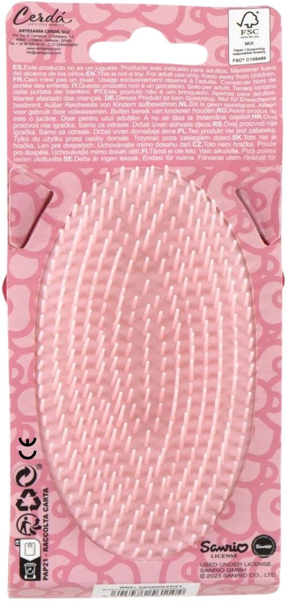 Hello kitty roze glitter haarborstel 13 cm