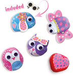 Ses creative – hobby pink – stenen schilderen – knutselen meisjes – 6 kleuren verf, penseel, gekleurde prints – vanaf 5 jaar