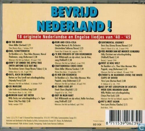 Bevrijd nederland – 18 originele nederlandse en engelse liedjes van '40-'45 – CD