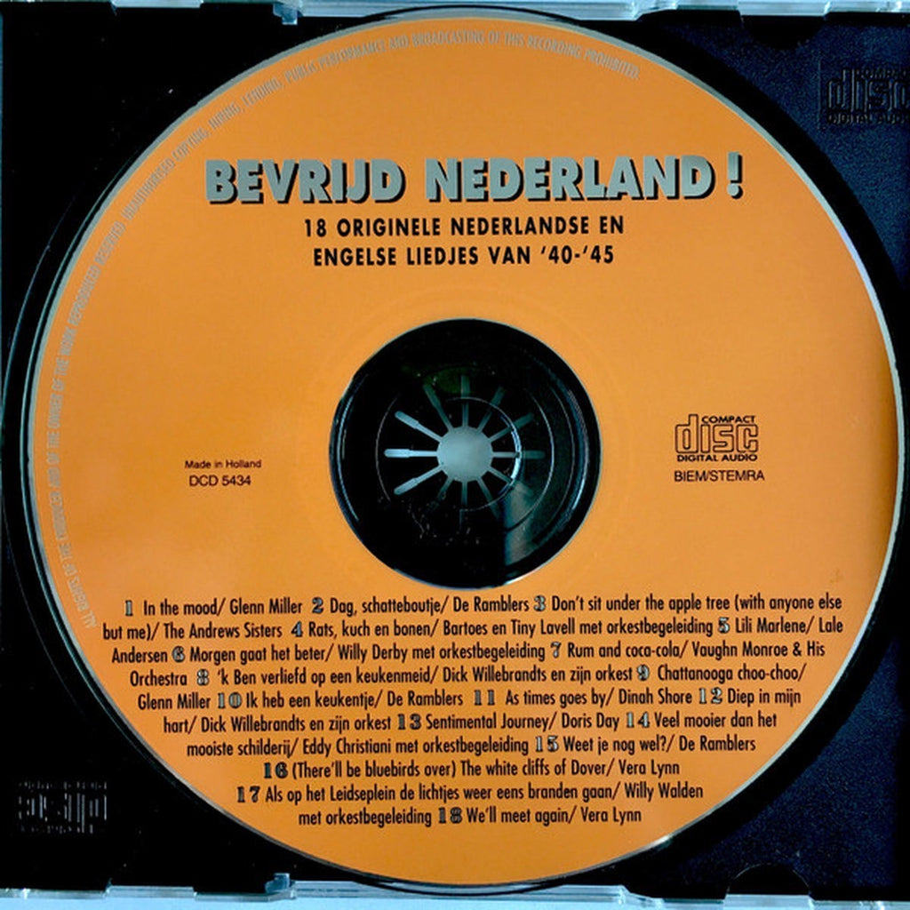 Bevrijd nederland – 18 originele nederlandse en engelse liedjes van '40-'45 – CD